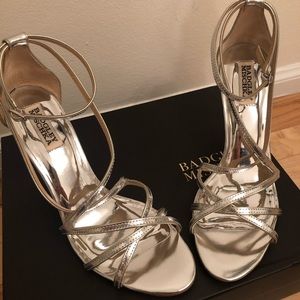 Badgley Mischka Silver Evening Heel size 9